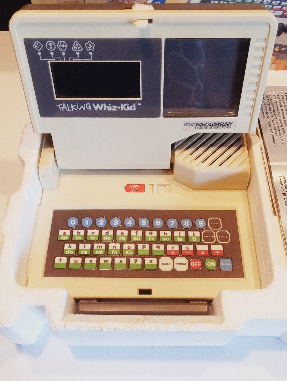 Talking Wiz-Kid V Tech Video Technology Vintage 1987 w/Box Works 80's NO CARDS